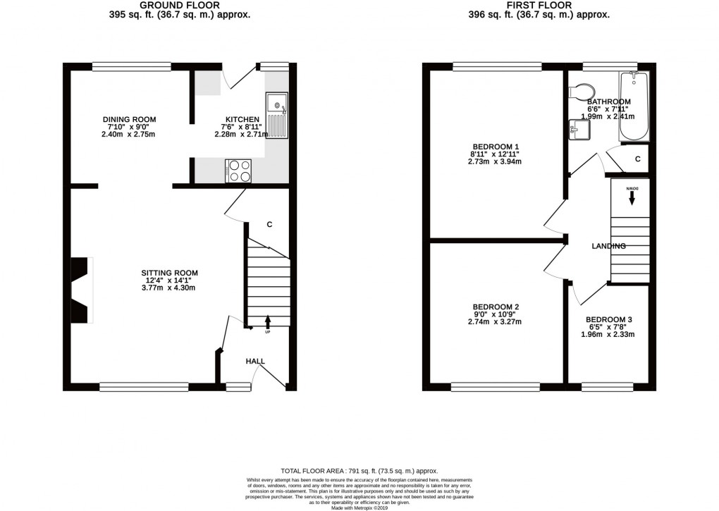 Floorplan for St Dunstans Close, Glastonbury, Somerset