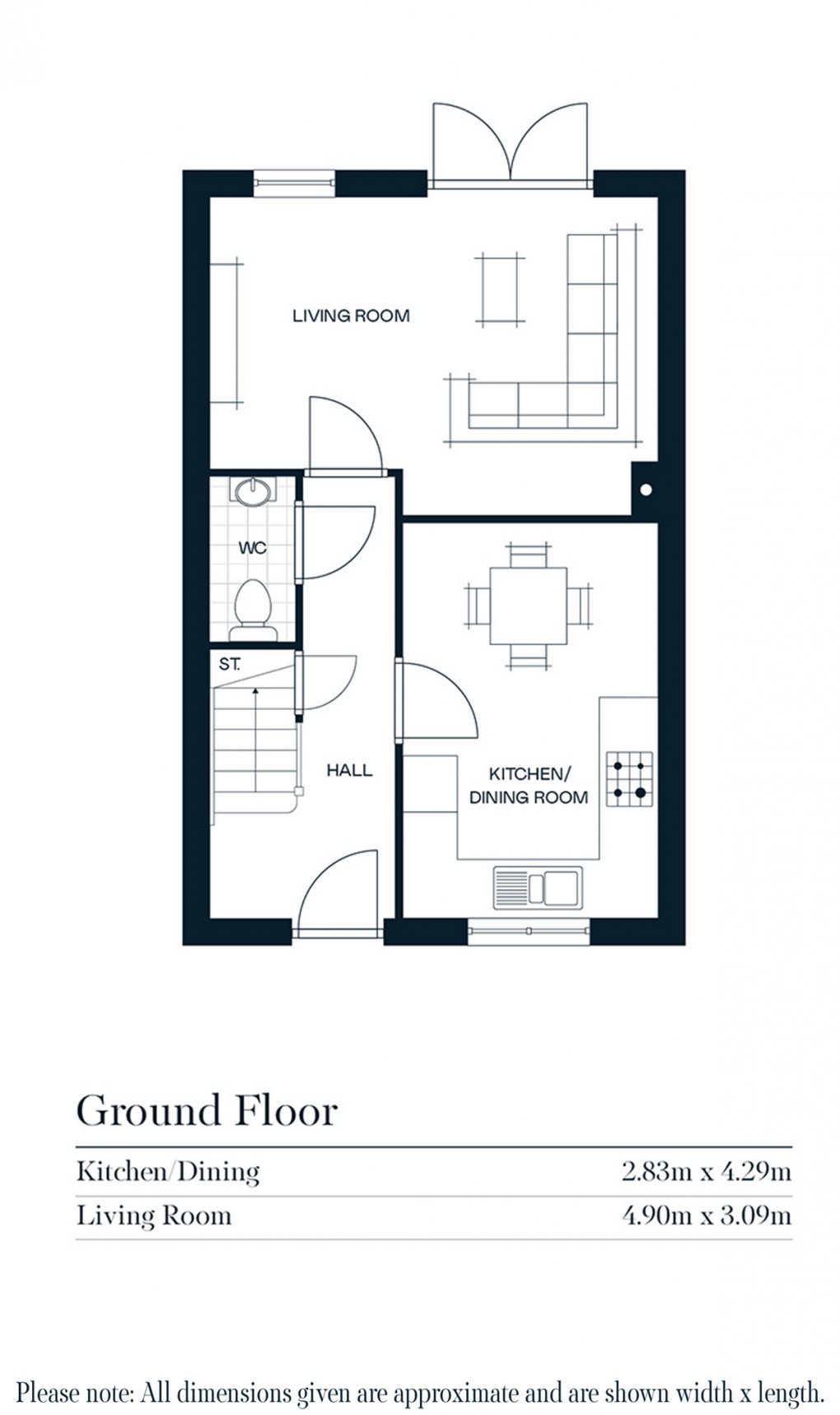 Floorplan for Mansfield Way, Glastonbury, Somerset