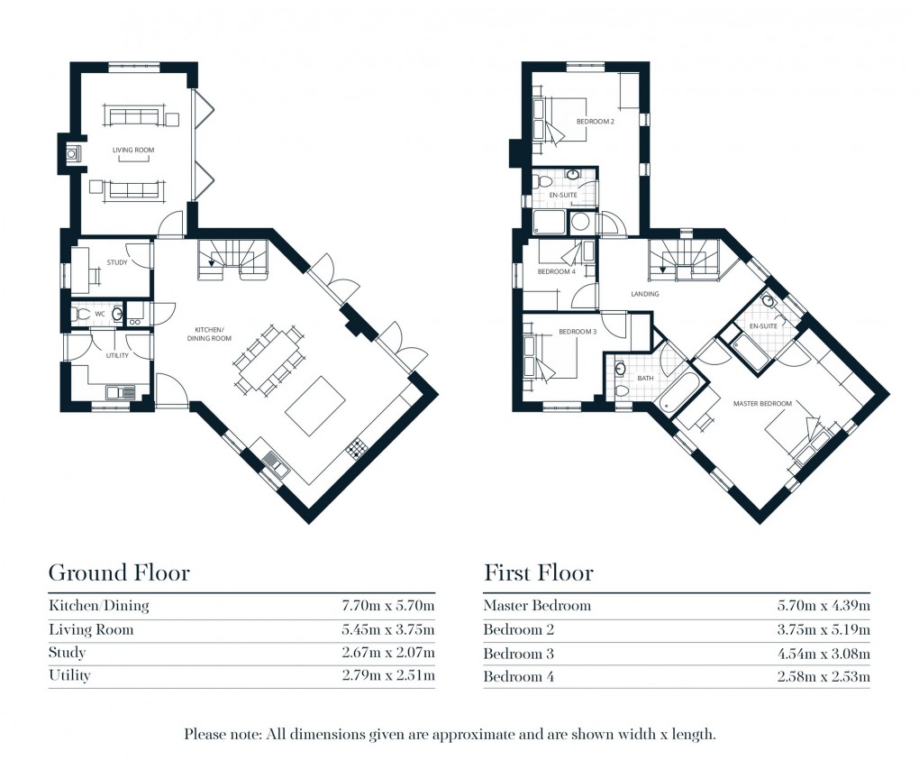 Floorplan for St Dunstans House, Baltonsborough, Glastonbury, Somerset