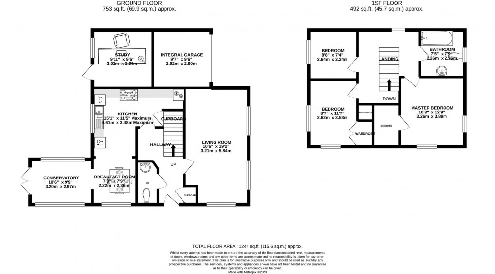 Floorplan for Porch Close, Glastonbury, Somerset