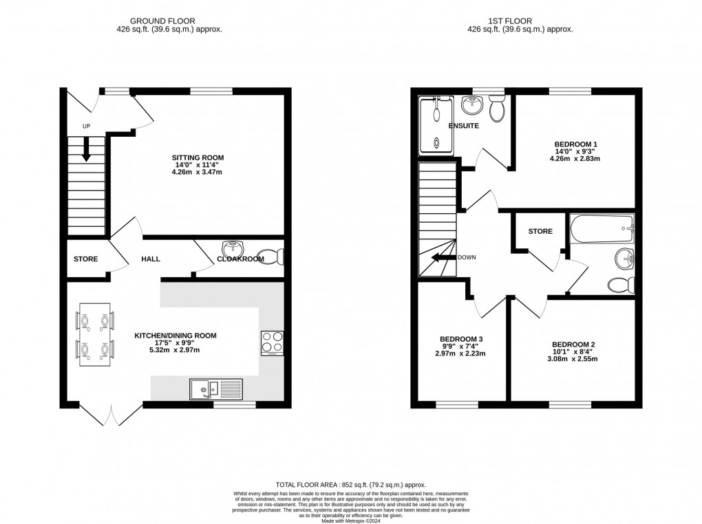 Floorplan for Bligh Bond Road, Glastonbury