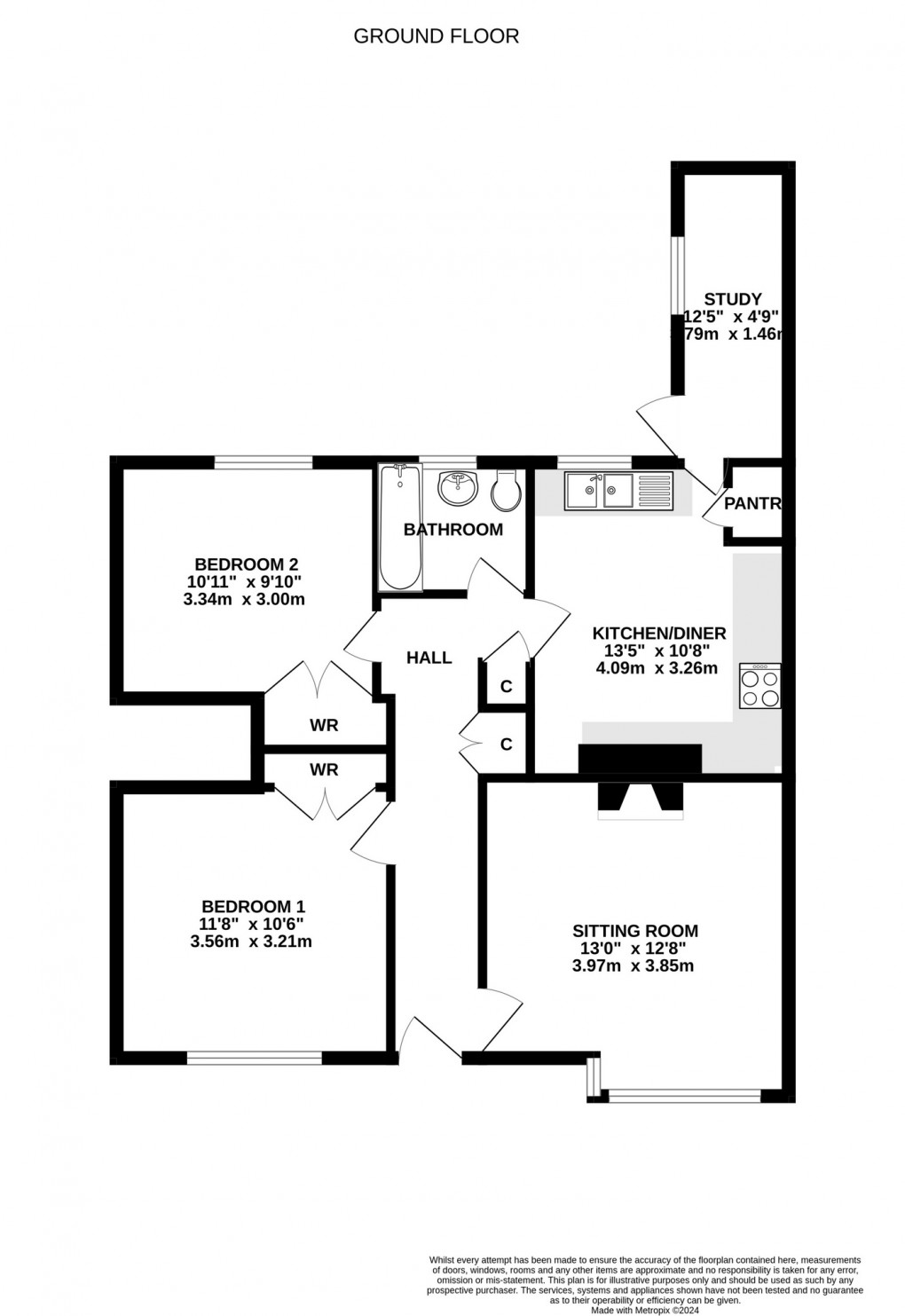 Floorplan for Turstin Road, Glastonbury