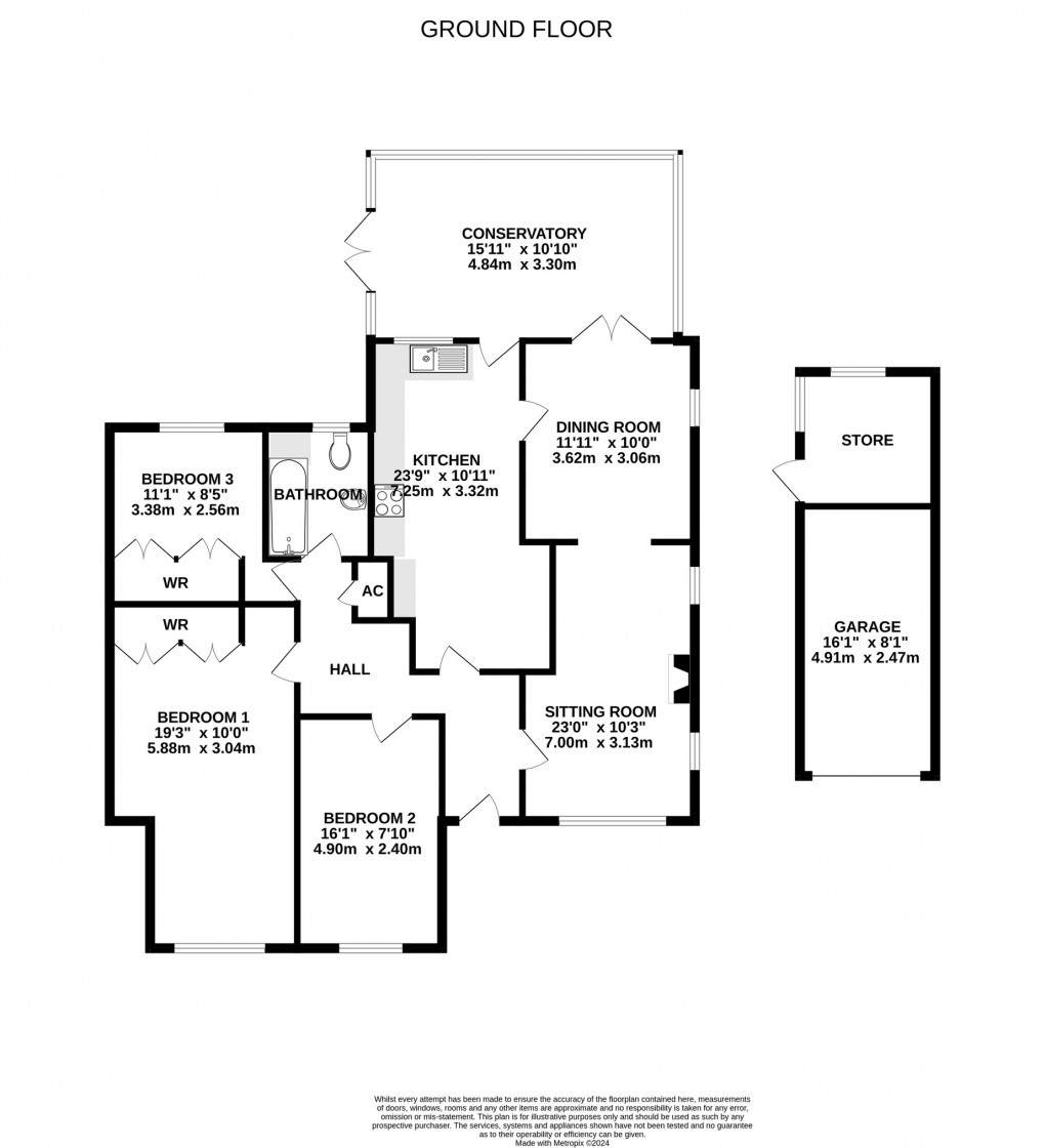 Floorplan for Coxs Drive, Baltonsborough