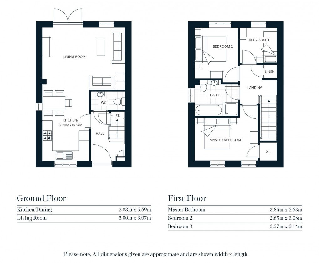 Floorplan for Plot 16, Bishop's Drive, Baltonsborough, Somerset