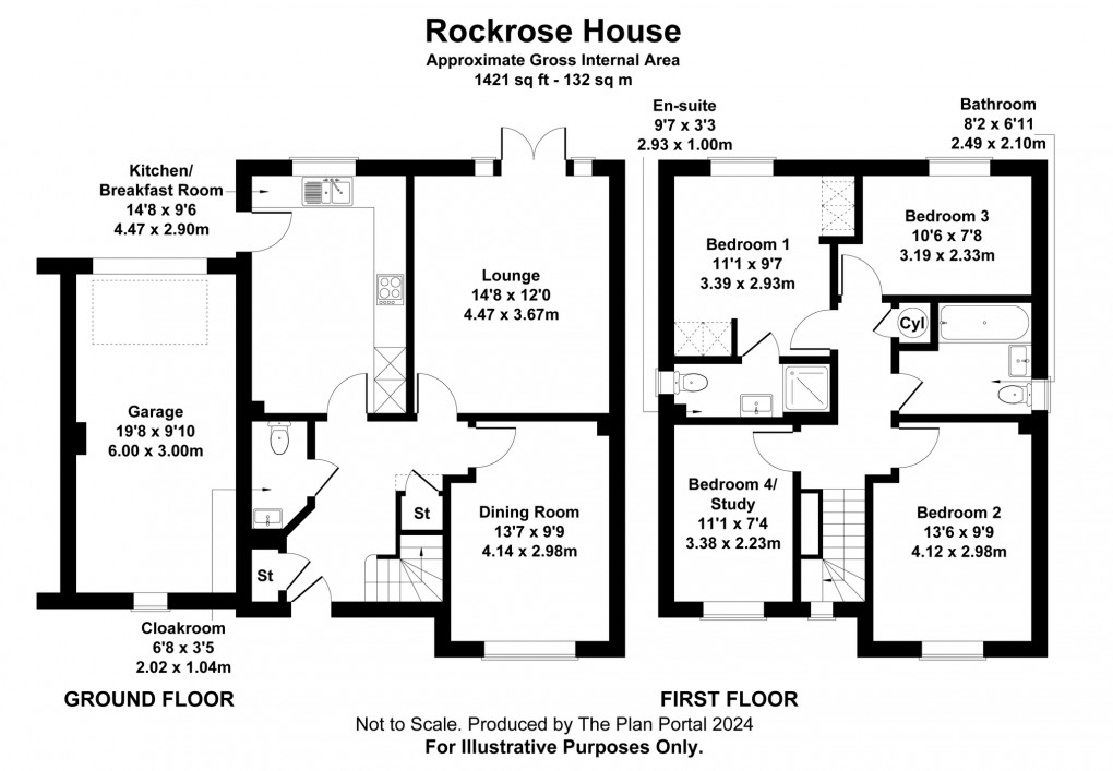 Floorplan for Rockrose House, Brindham Lane, Wick, Glastonbury, Somerset