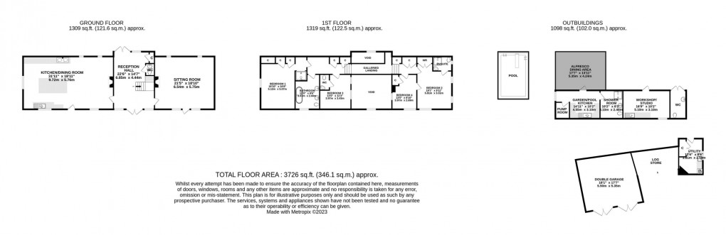 Floorplan for Kingweston, Somerton