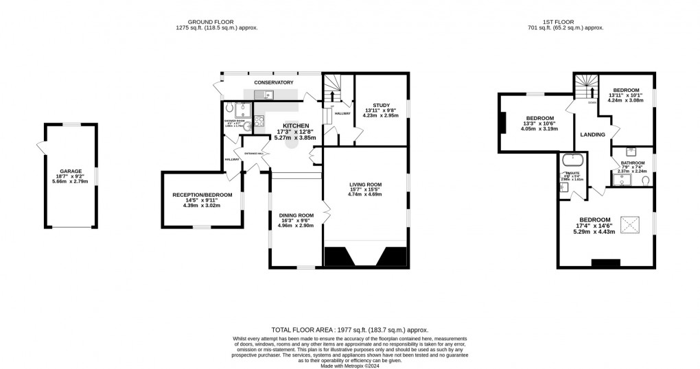 Floorplan for Kingsdon, Nr. Somerton