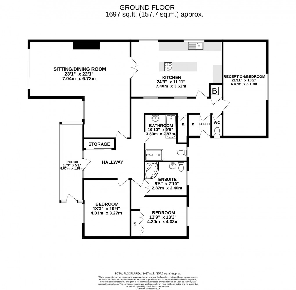 Floorplan for Langport Road, Somerton