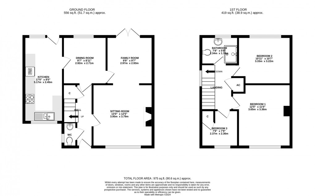 Floorplan for Water Lane, Somerton