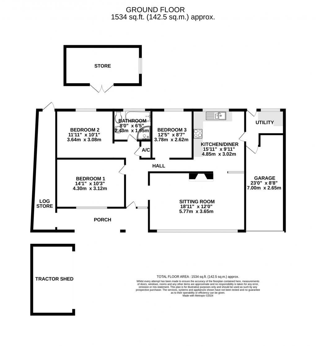 Floorplan for West View Close, Middlezoy