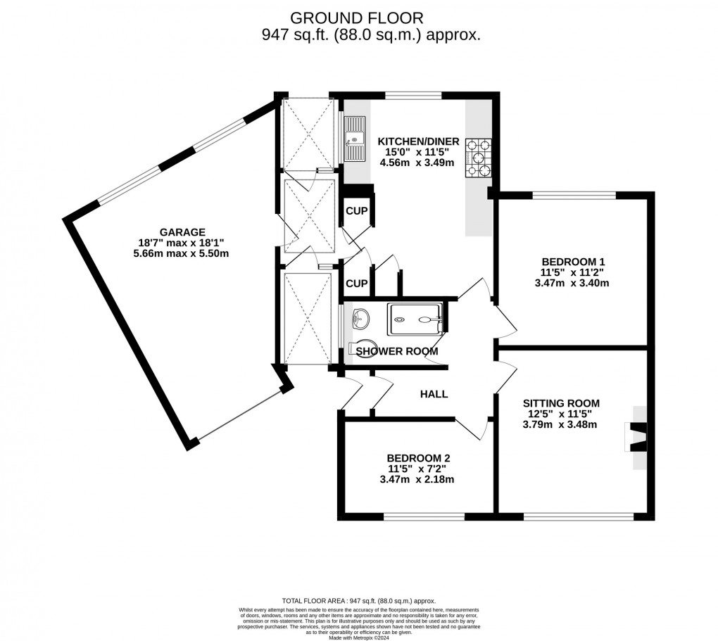 Floorplan for St Cuthbert Avenue, Wells