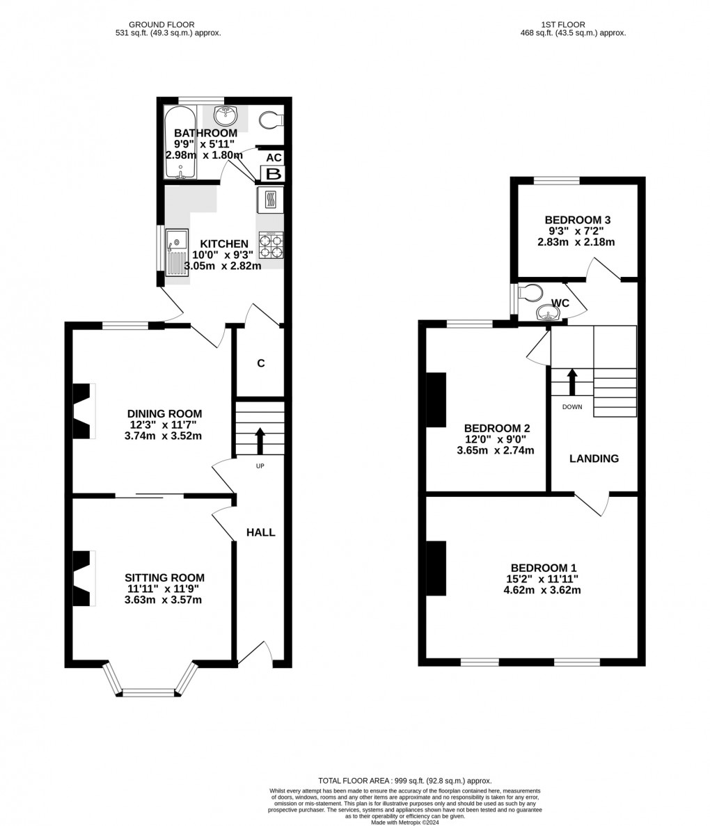 Floorplan for North Road, Wells