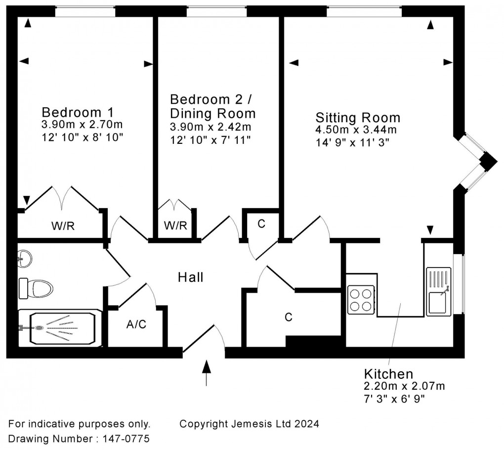 Floorplan for Priory Road, Wells