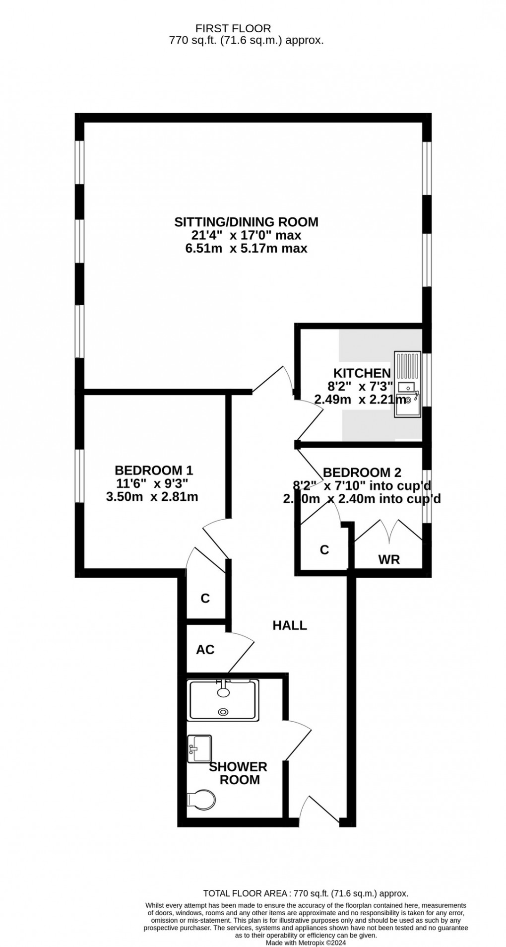 Floorplan for Carlton Court, Wells, Somerset