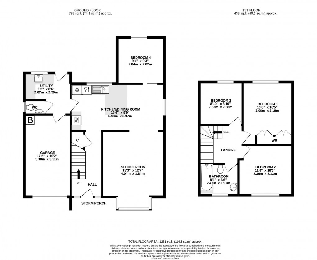 Floorplan for School Lane, Woolavington