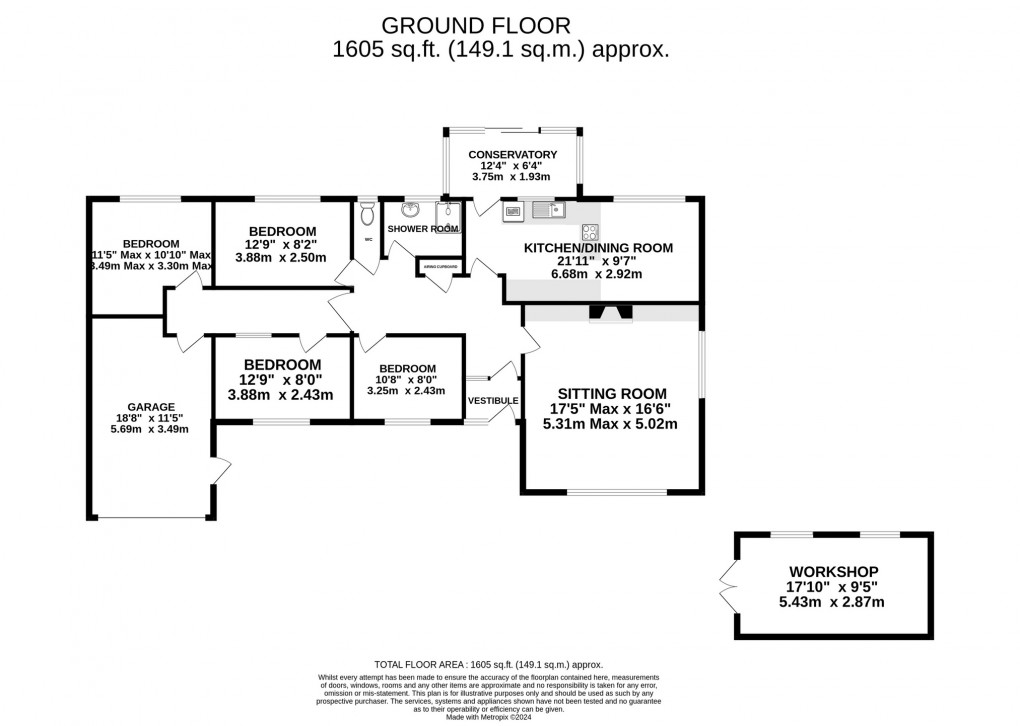 Floorplan for Broadway, Chilton Polden