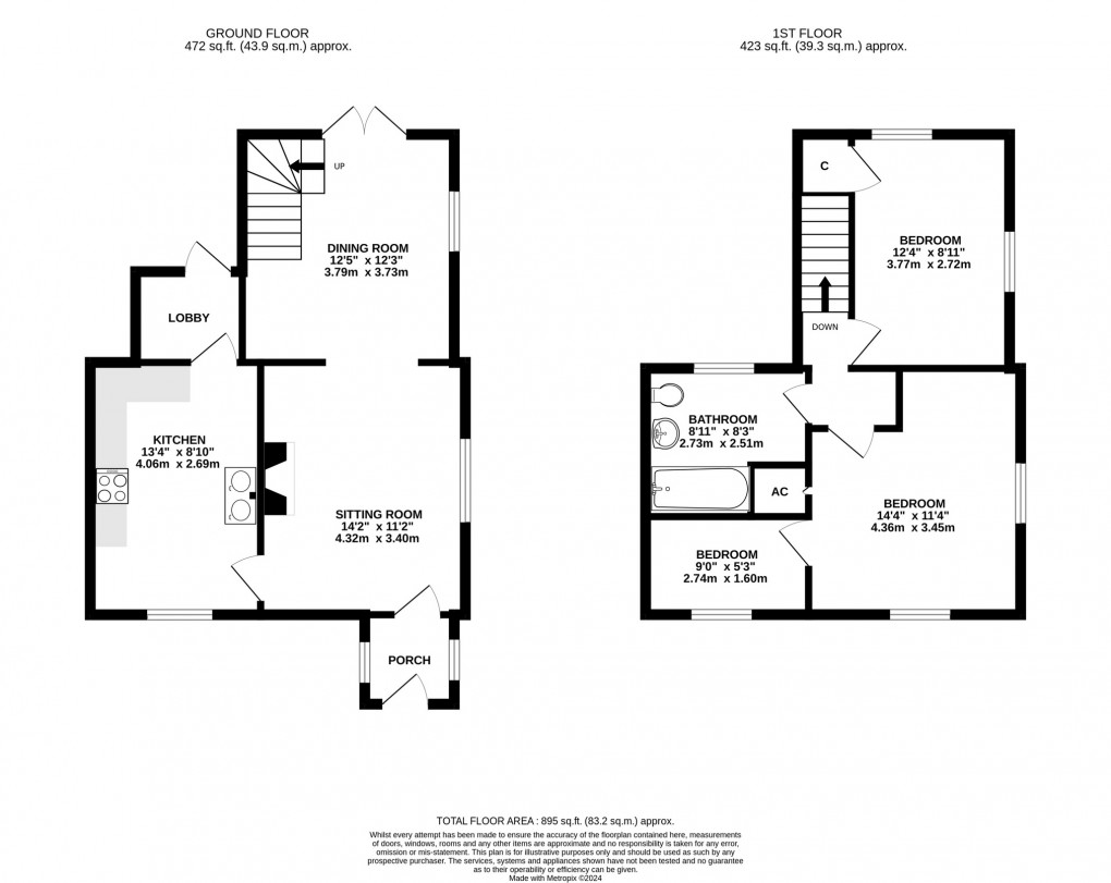 Floorplan for Church Road, Shapwick