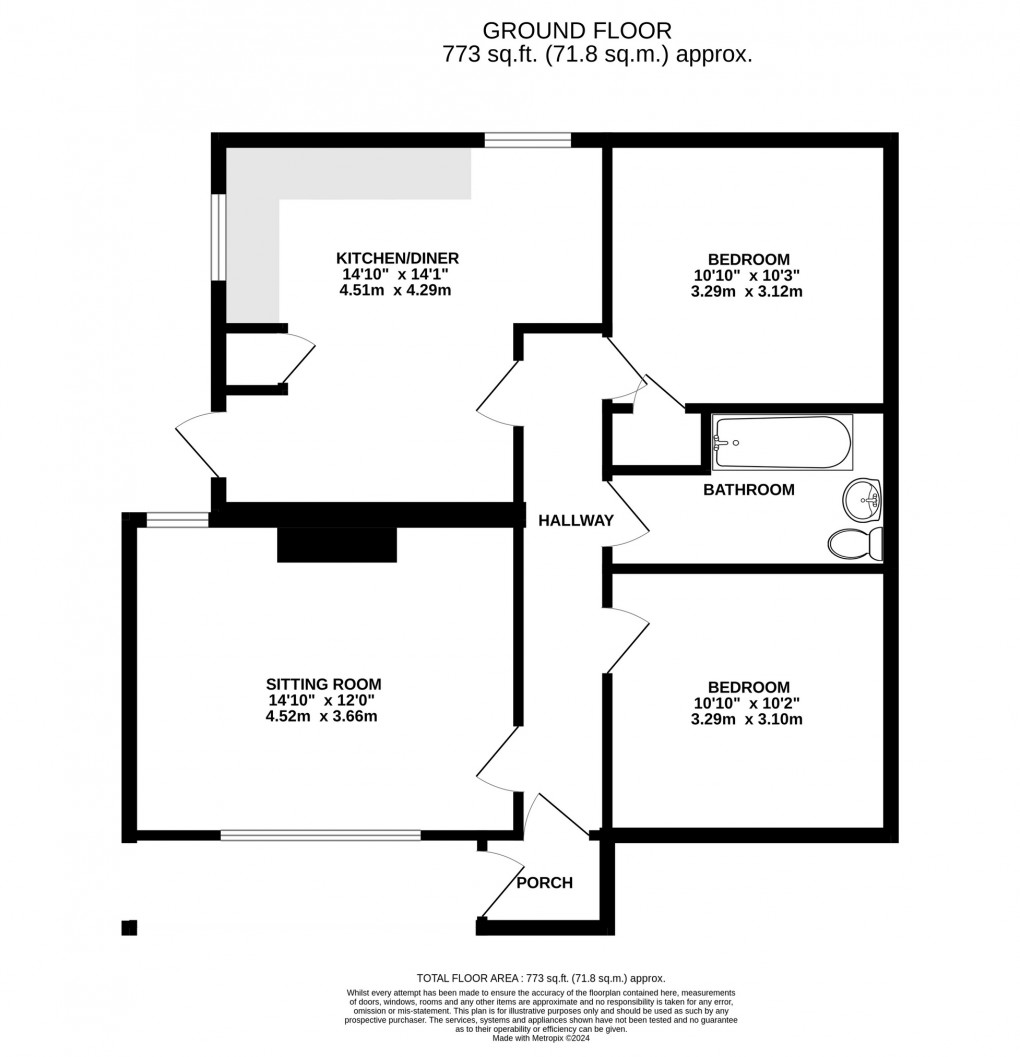 Floorplan for Barton Rise, Chilton Polden