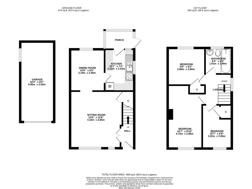 Floorplan for Willow Road, STREET, Somerset