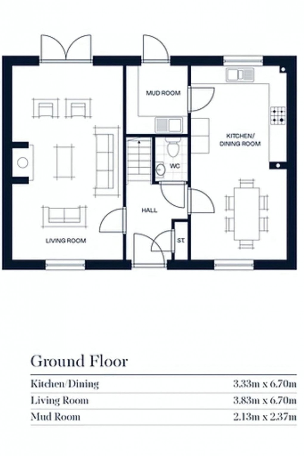 Floorplan for Mansfield Way, Baltonsborough, Glastonbury, Somerset