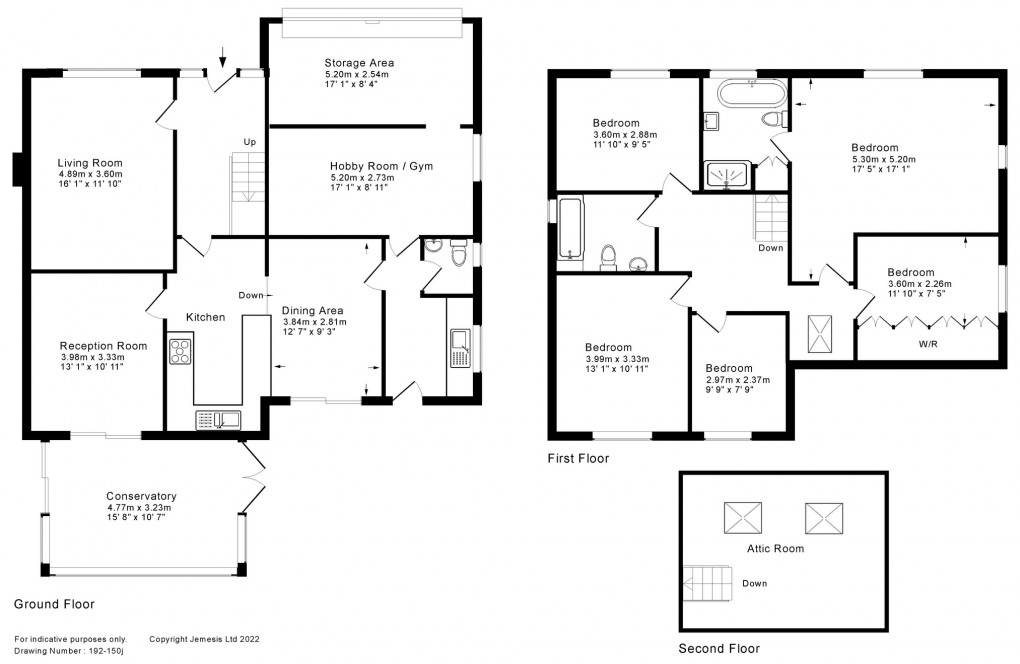 Floorplan for Bilbury Lane, Glastonbury, Somerset