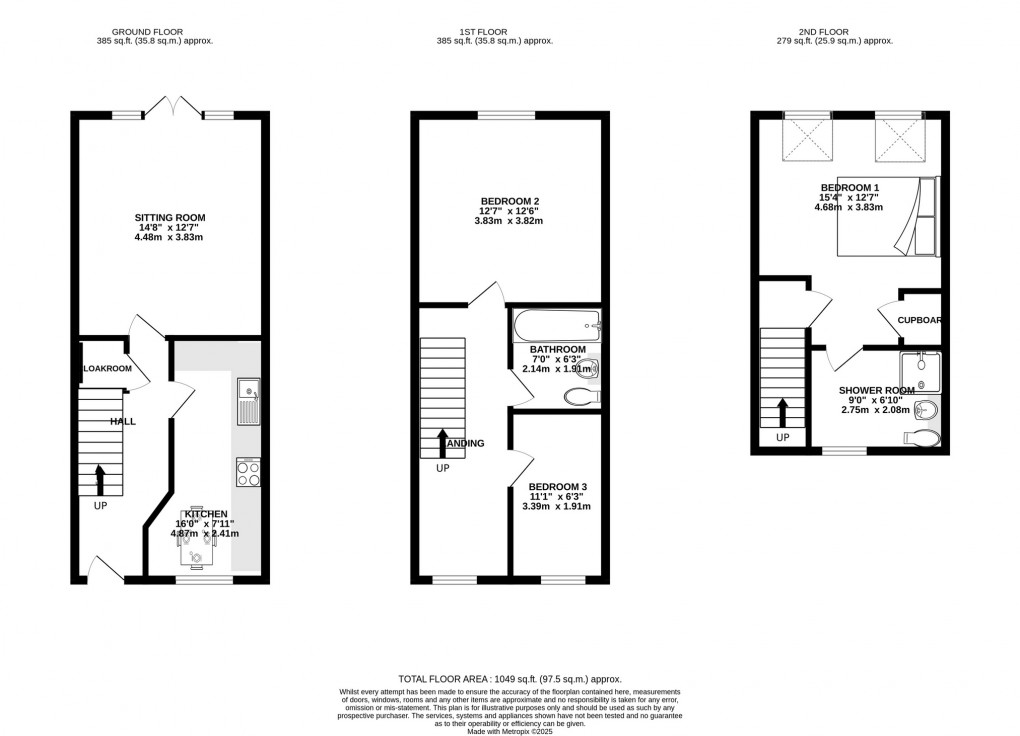 Floorplan for Sharpham Road, Glastonbury, Somerset