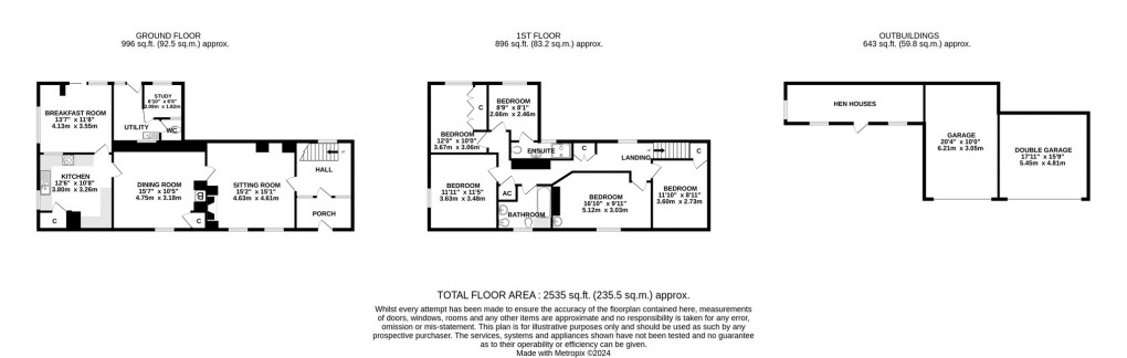 Floorplan for Hillway, Charlton Mackrell