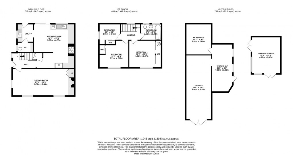 Floorplan for Badgers Cross Lane, Somerton