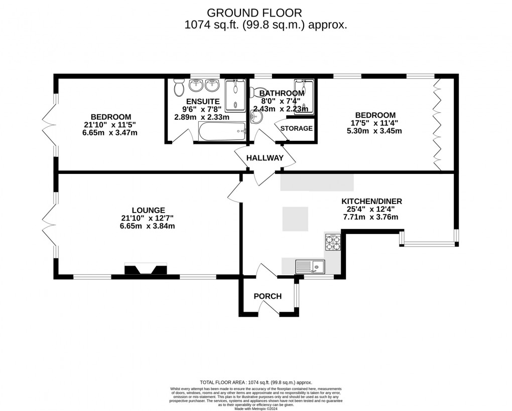 Floorplan for Nethermoor Road, Middlezoy