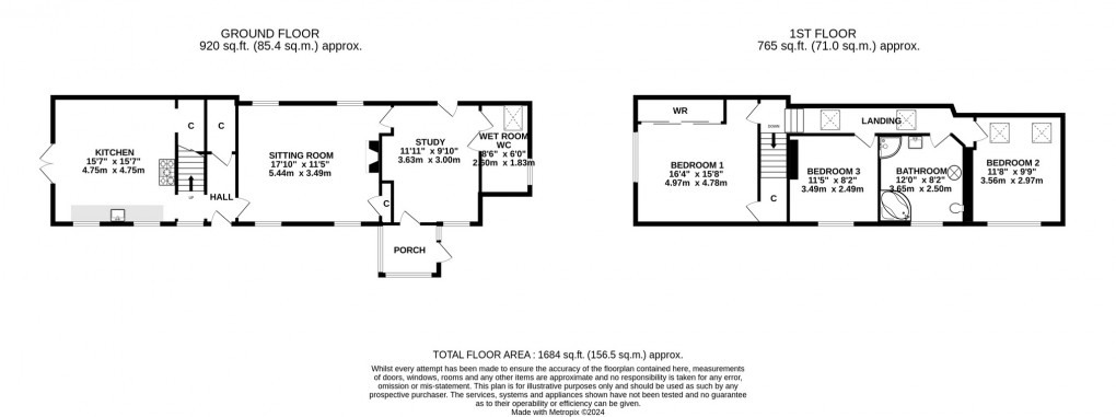 Floorplan for Back Lane, Curry Rivel