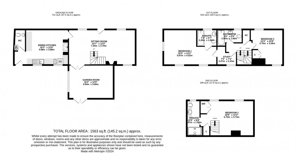 Floorplan for Pilton  - (Centre of the village with parking and garden)