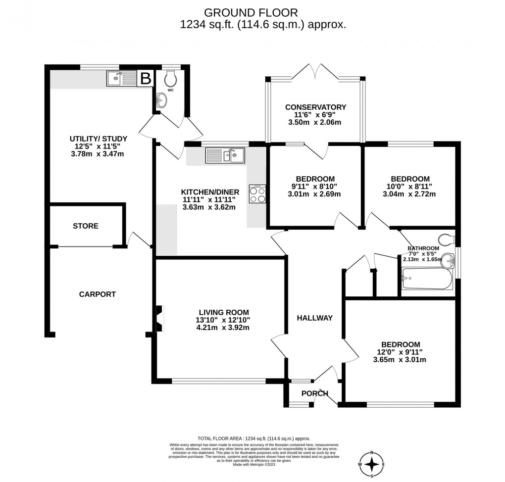 Floorplan for Church Lane, Chilton Polden