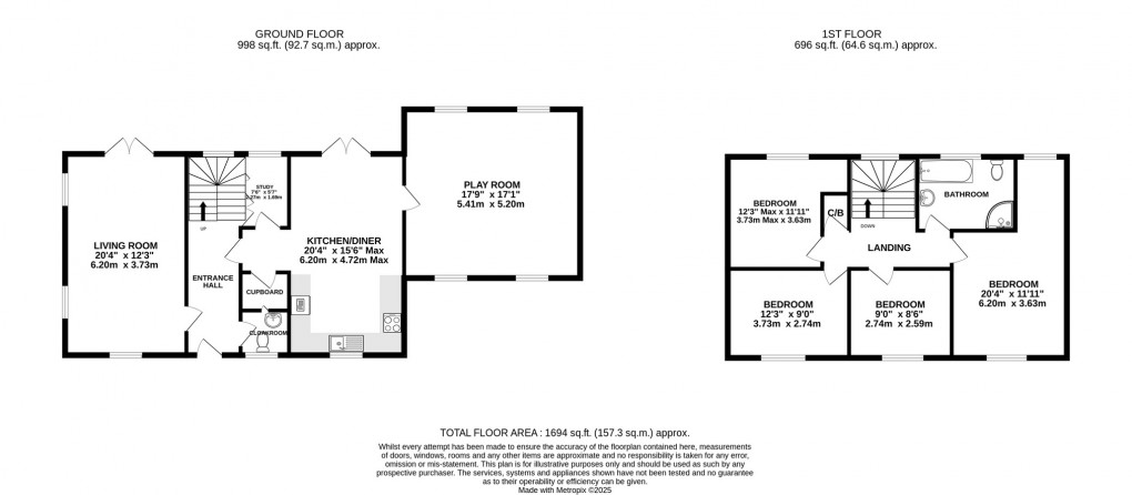 Floorplan for Bartons Close, Bawdrip