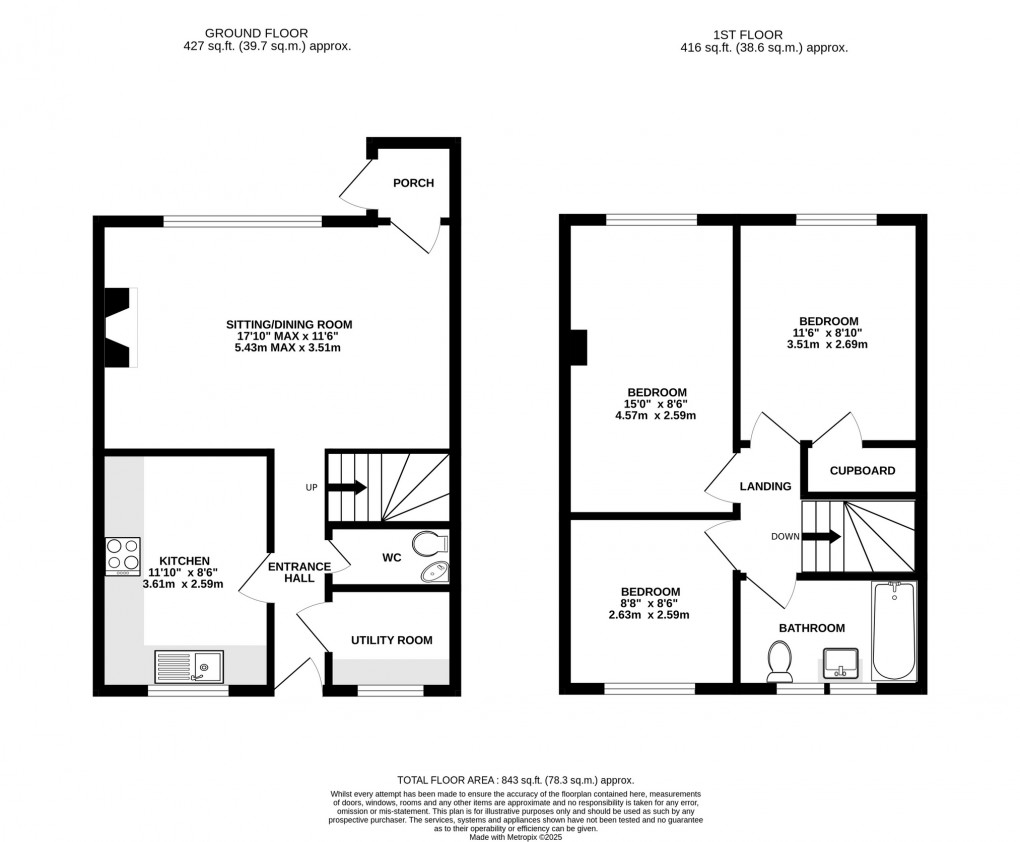 Floorplan for South Close, Walton